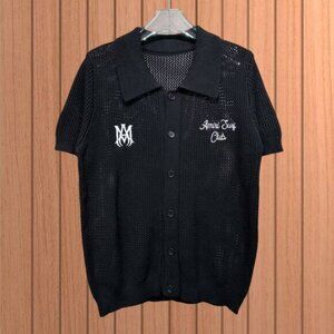 Men's Amiri Round Neck Hollow Out Short Sleeve